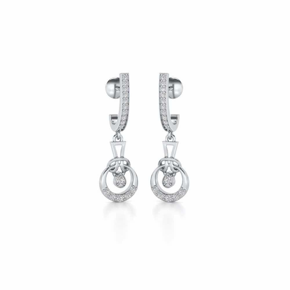 Opulence Drops Earrings - White Gold - Image 2