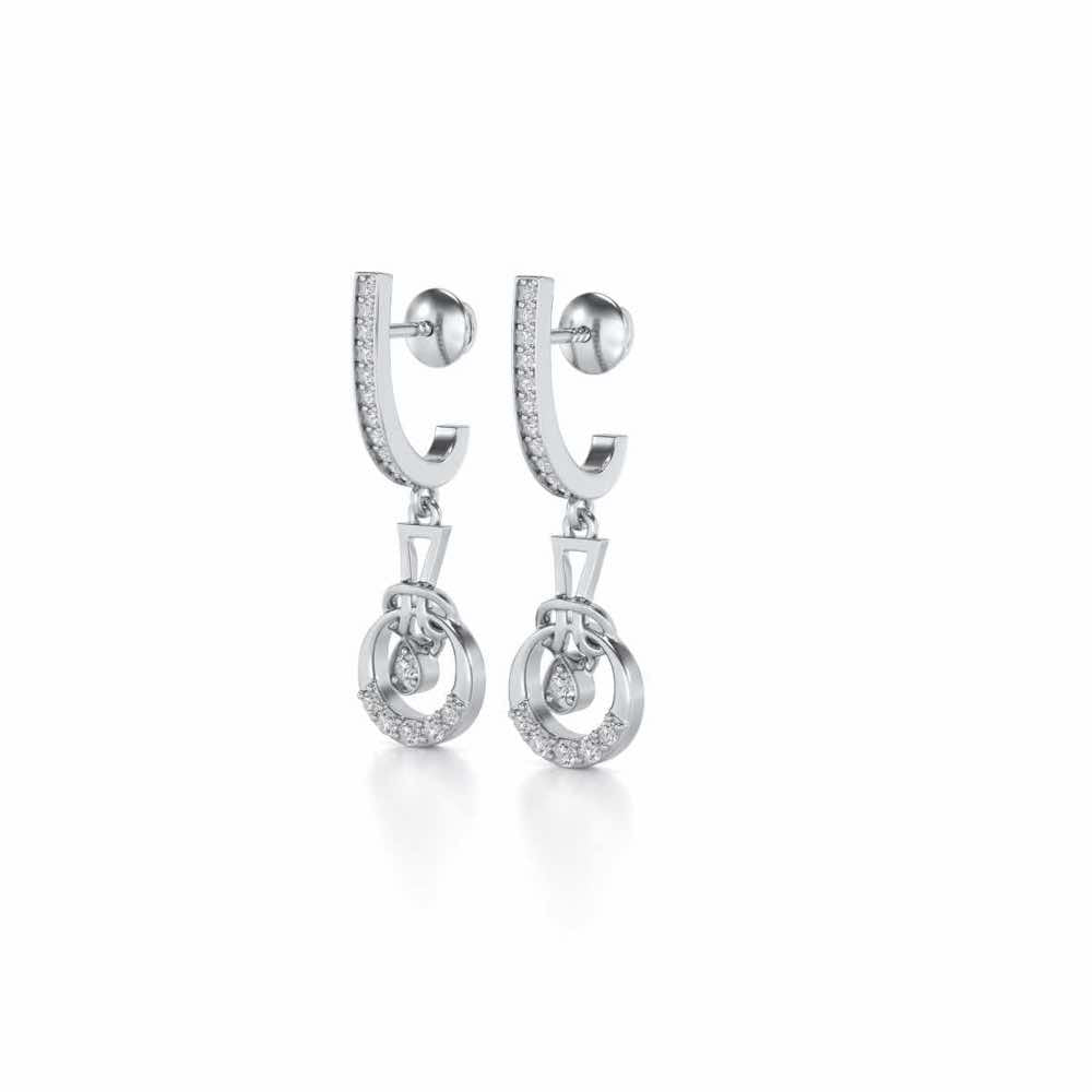 Opulence Drops Earrings - White Gold - Image 3