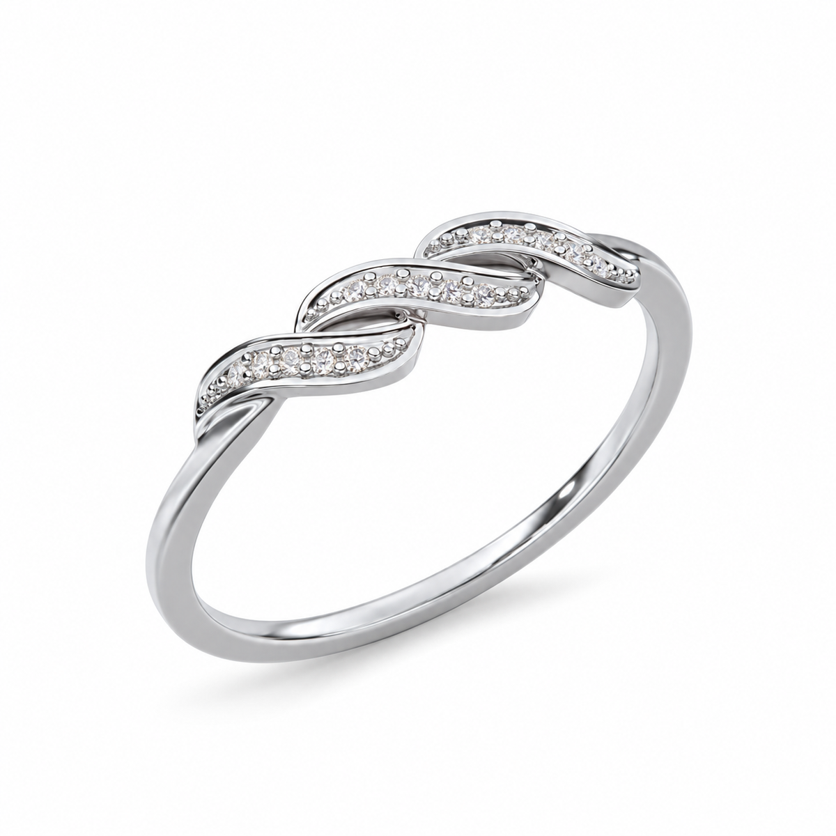 Opulent Beauty Silver Ring — White Gold — Aesthetic