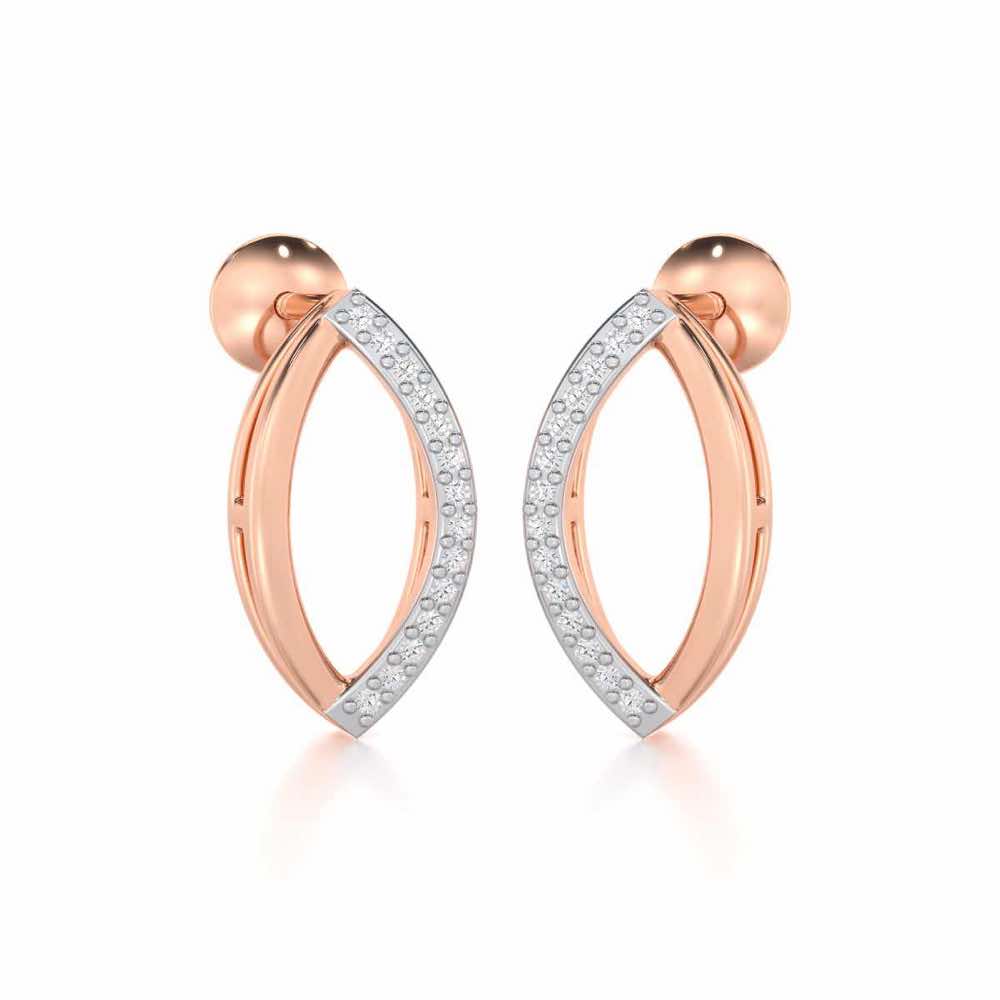Opulent Charm Silver Earrings - Rose Gold - Image 2
