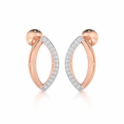 Opulent Charm Silver Earrings - Rose Gold - Image 2