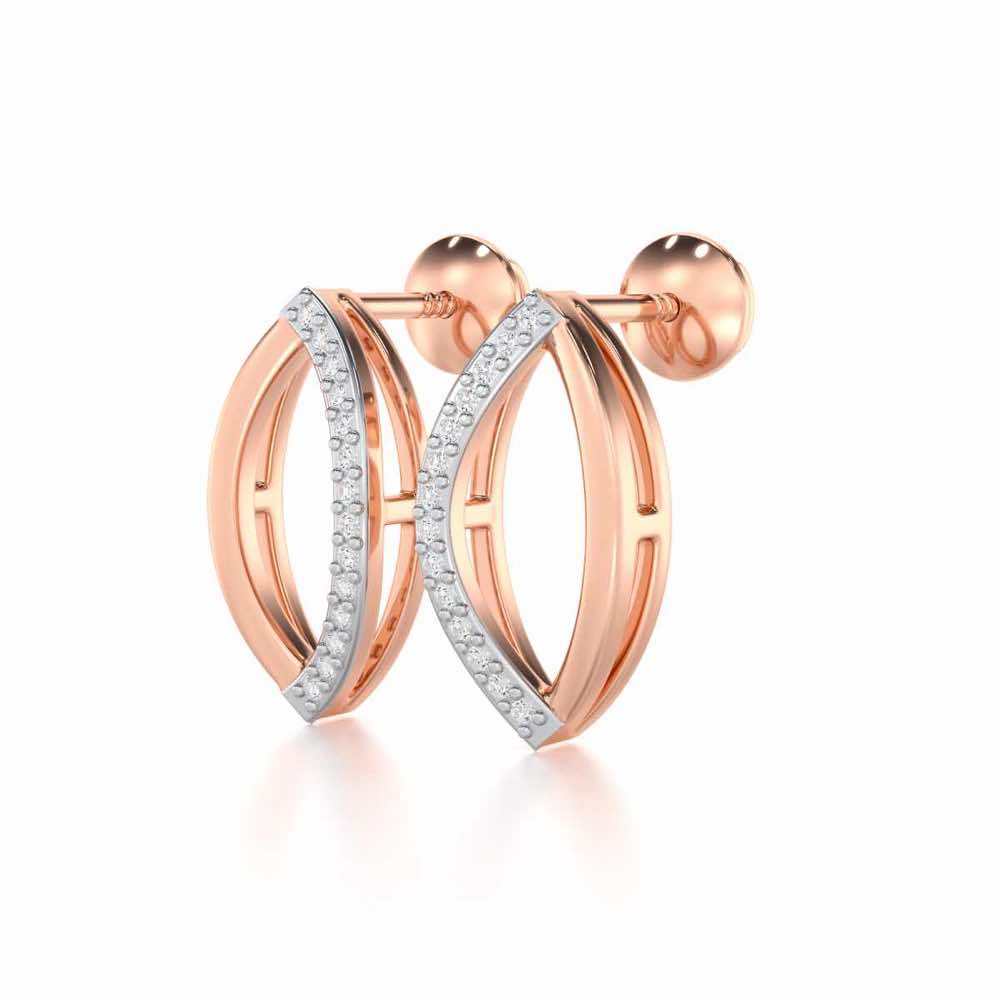 Opulent Charm Silver Earrings - Rose Gold - Image 3
