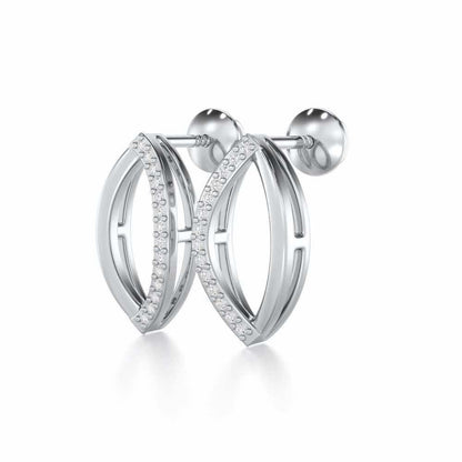 Opulent Charm Silver Earrings - White Gold - Image 3