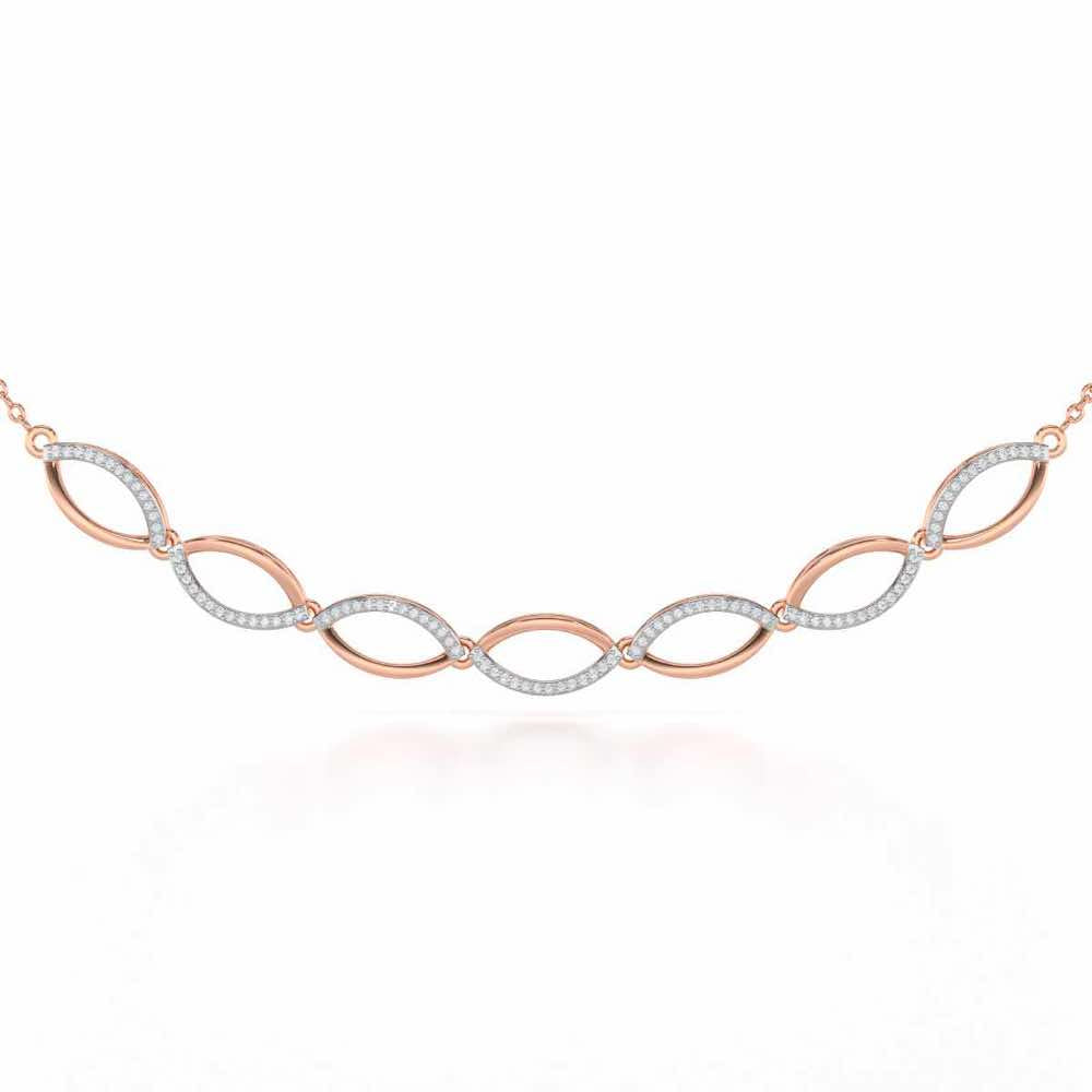 Opulent Charm Silver Necklace - Rose Gold - Image 1