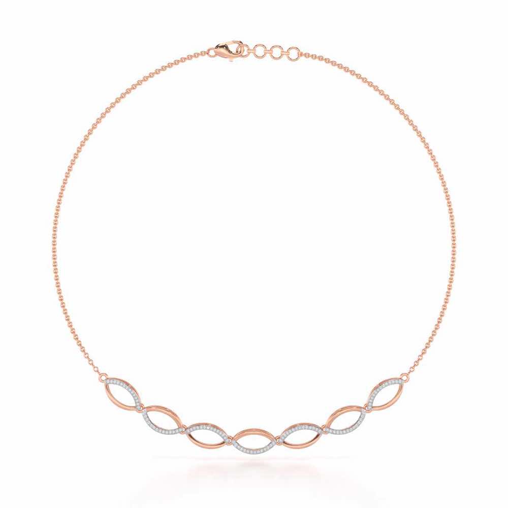 Opulent Charm Silver Necklace - Rose Gold - Image 2