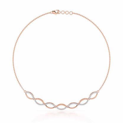 Opulent Charm Silver Necklace - Rose Gold - Image 2