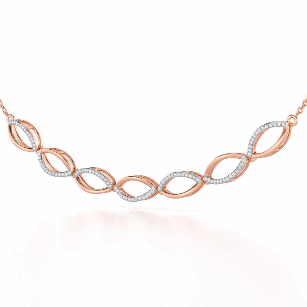 Opulent Charm Silver Necklace - Rose Gold - Image 3