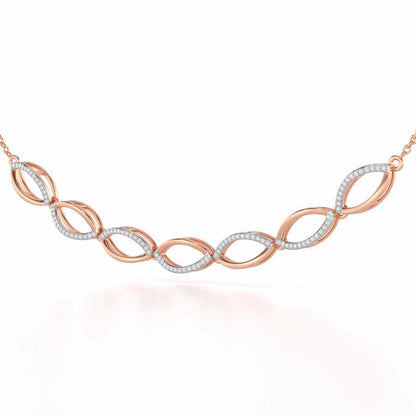 Opulent Charm Silver Necklace - Rose Gold - Image 3