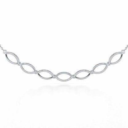 Opulent Charm Silver Necklace - White Gold - Image 1