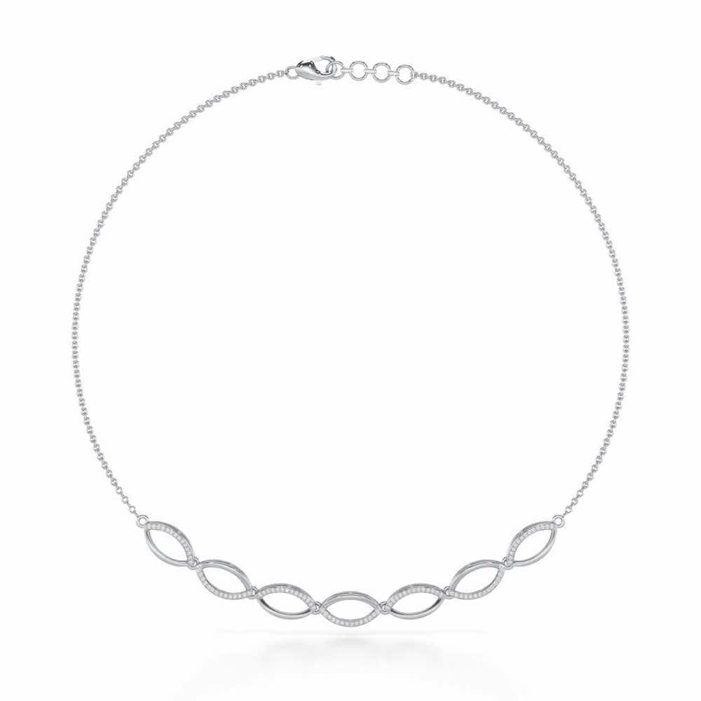 Opulent Charm Silver Necklace - White Gold - Image 2