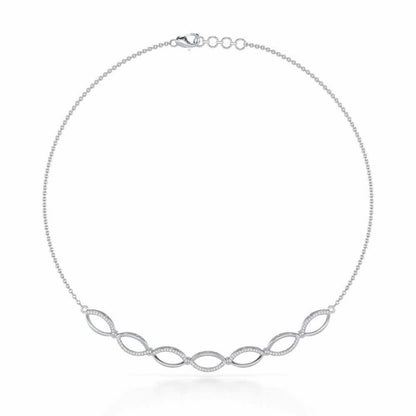 Opulent Charm Silver Necklace - White Gold - Image 2