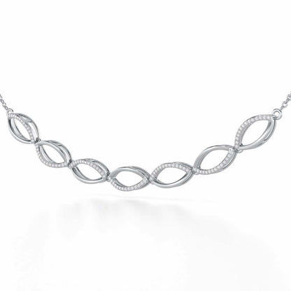 Opulent Charm Silver Necklace - White Gold - Image 3