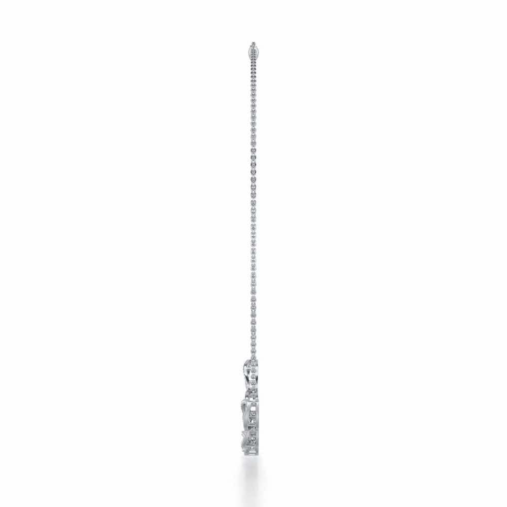 Opulent Charm Silver Necklace - White Gold - Image 4