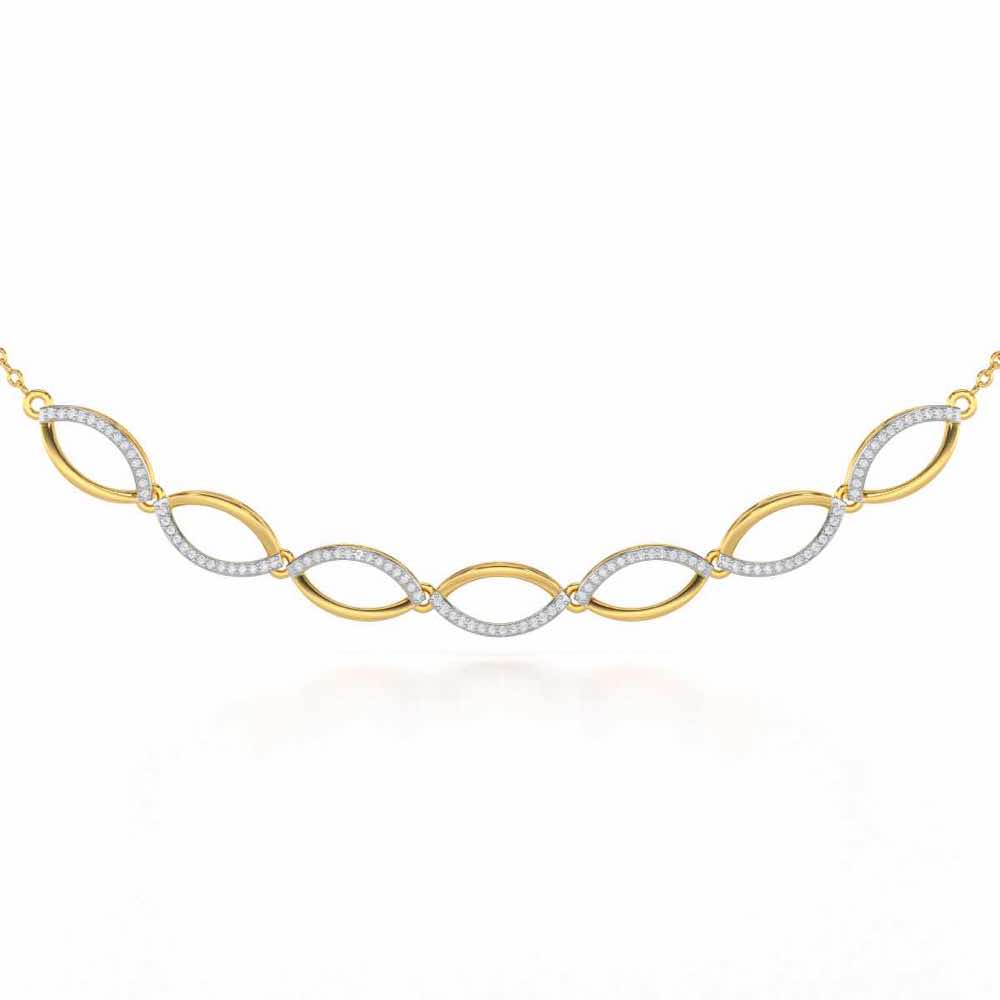 Opulent Charm Silver Necklace - Yellow Gold - Image 1