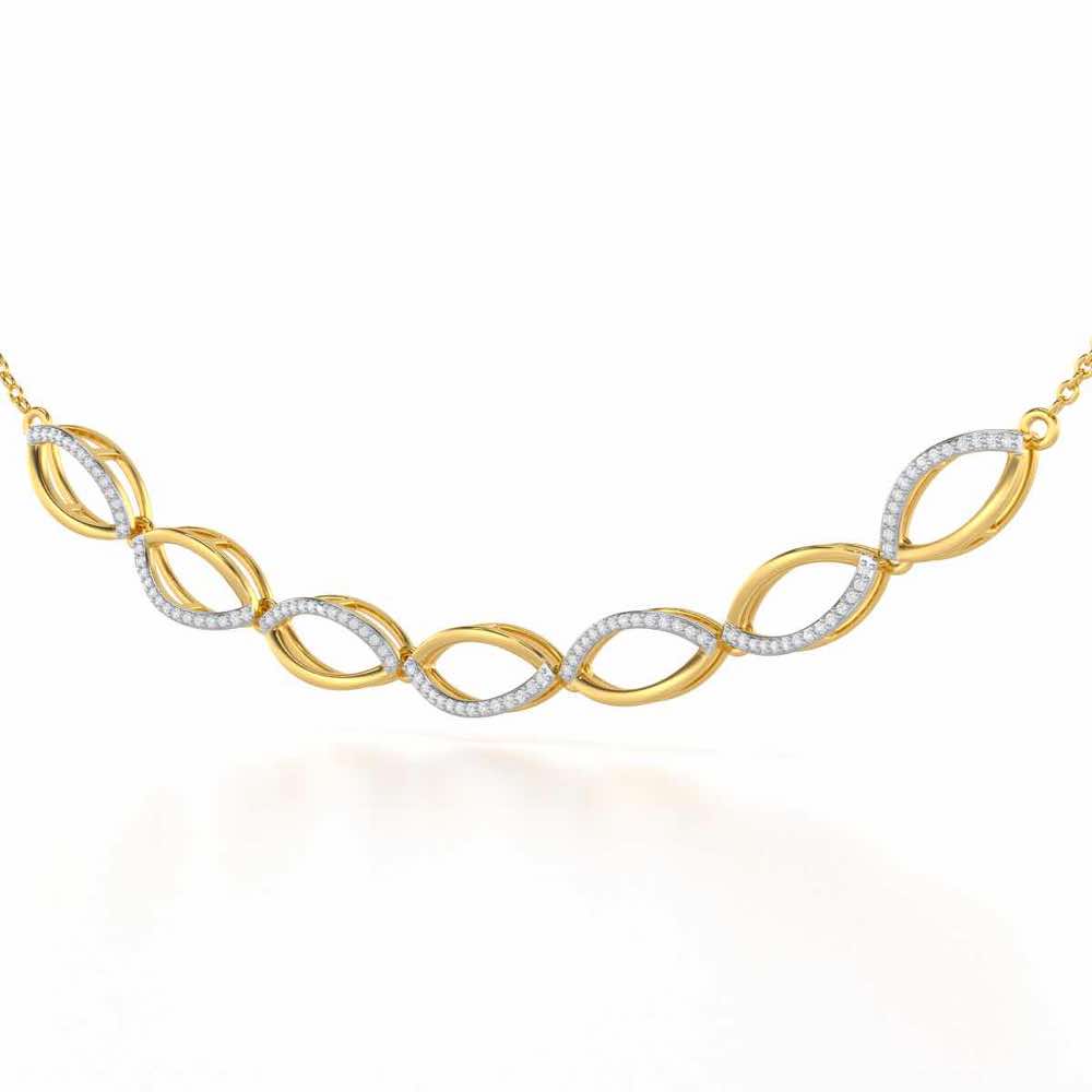 Opulent Charm Silver Necklace - Yellow Gold - Image 3