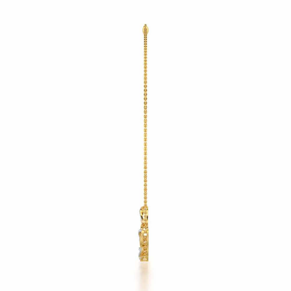 Opulent Charm Silver Necklace - Yellow Gold - Image 4