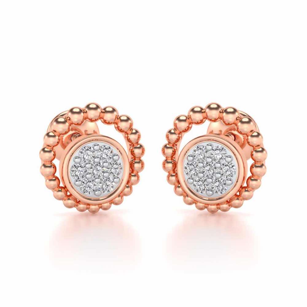 Opulent Silver Studs - Rose Gold - Image 1