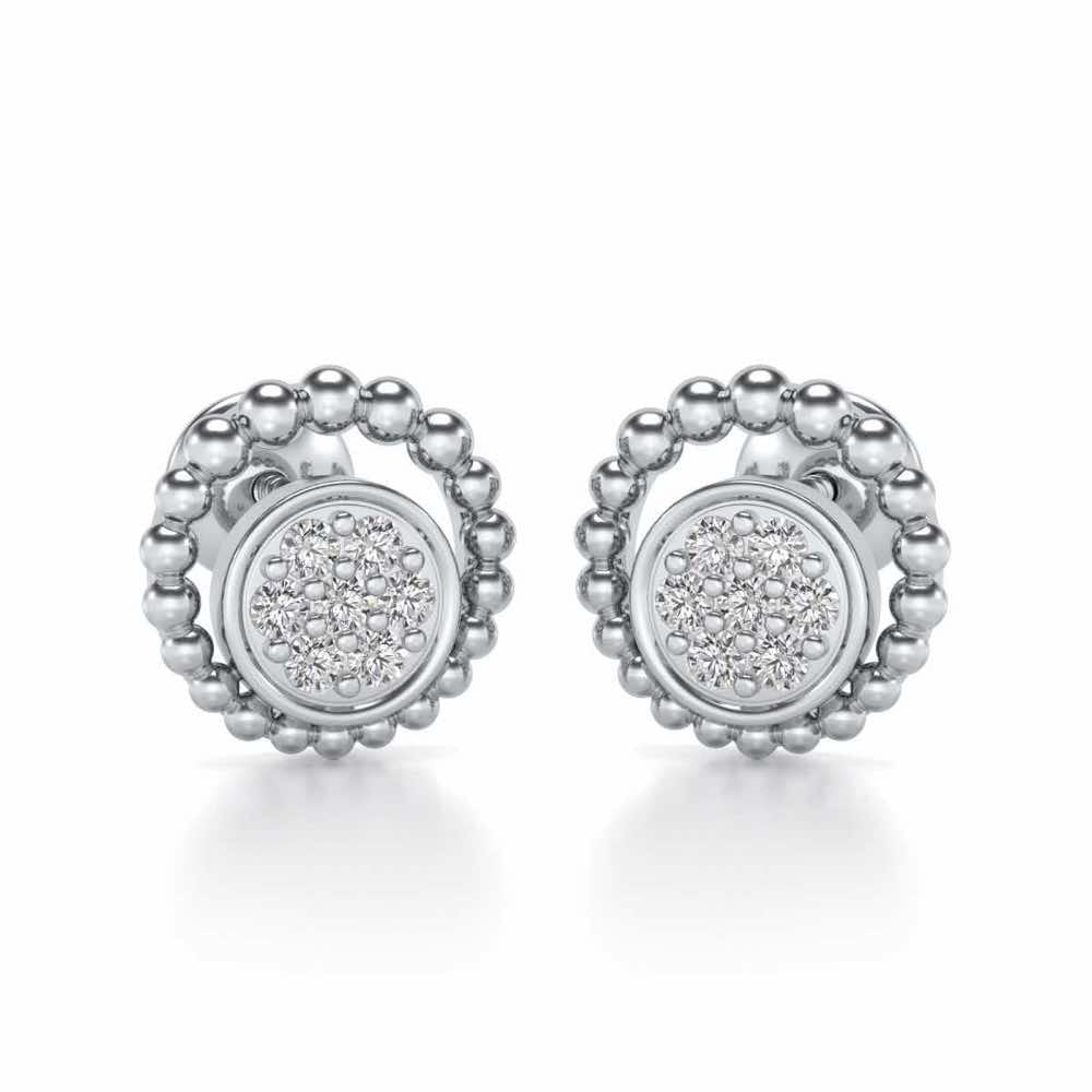 Opulent Silver Studs - White Gold - Image 1