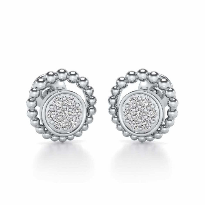Opulent Silver Studs - White Gold - Image 1