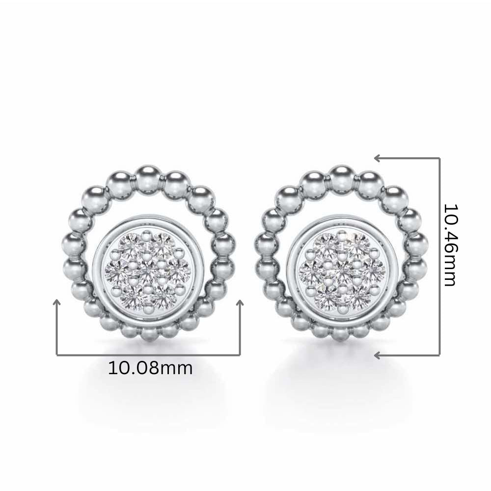 Opulent Silver Studs - White Gold - Image 2