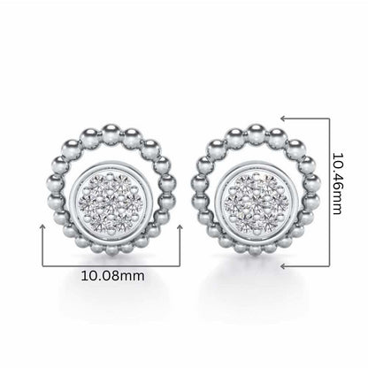 Opulent Silver Studs - White Gold - Image 2