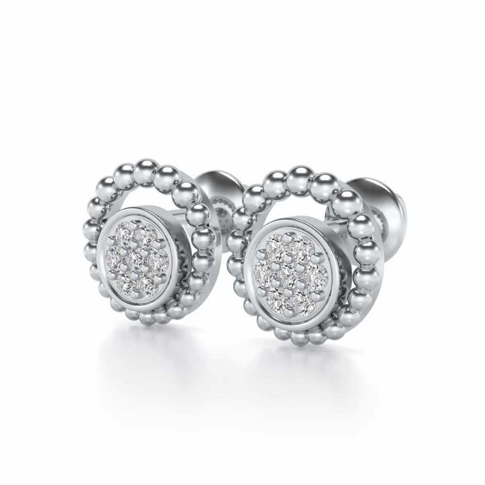 Opulent Silver Studs - White Gold - Image 3