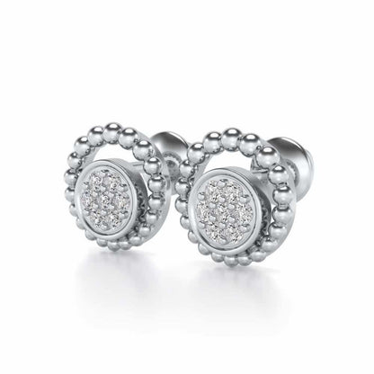 Opulent Silver Studs - White Gold - Image 3