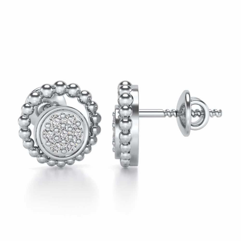 Opulent Silver Studs - White Gold - Image 4