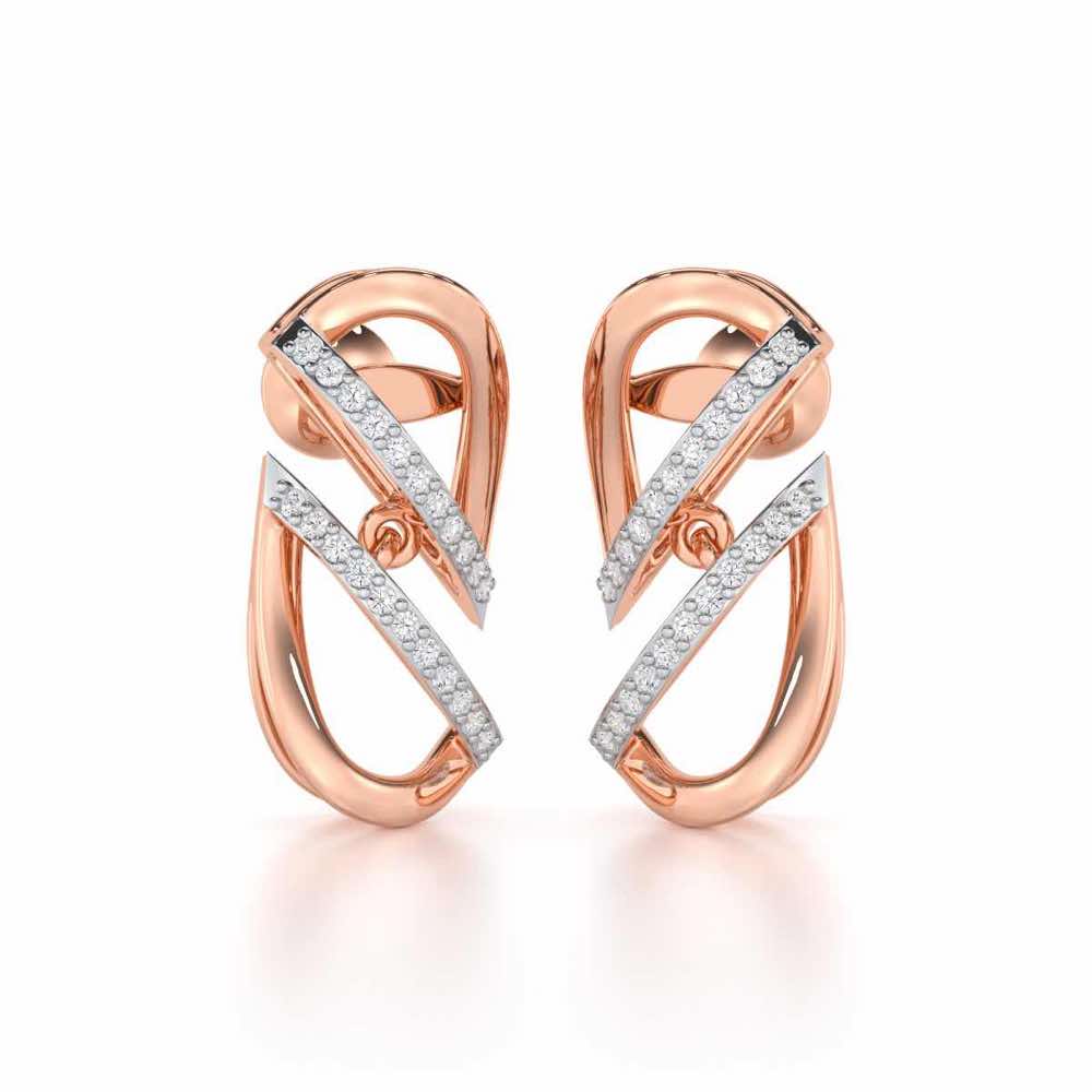 Opulent Melody Silver Earrings - Rose Gold - Image 2