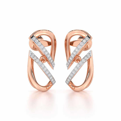 Opulent Melody Silver Earrings - Rose Gold - Image 2