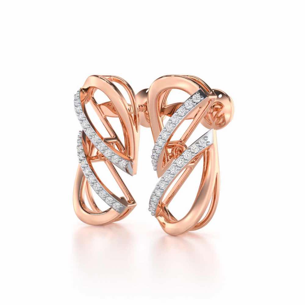Opulent Melody Silver Earrings - Rose Gold - Image 3