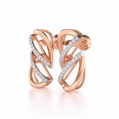 Opulent Melody Silver Earrings - Rose Gold - Image 3
