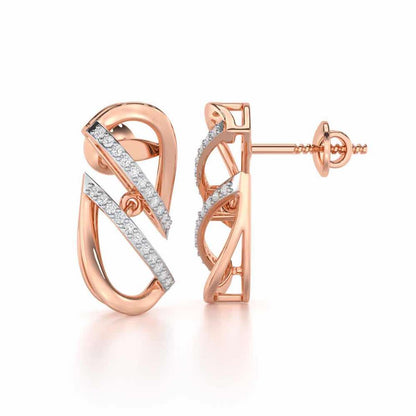 Opulent Melody Silver Earrings - Rose Gold - Image 4
