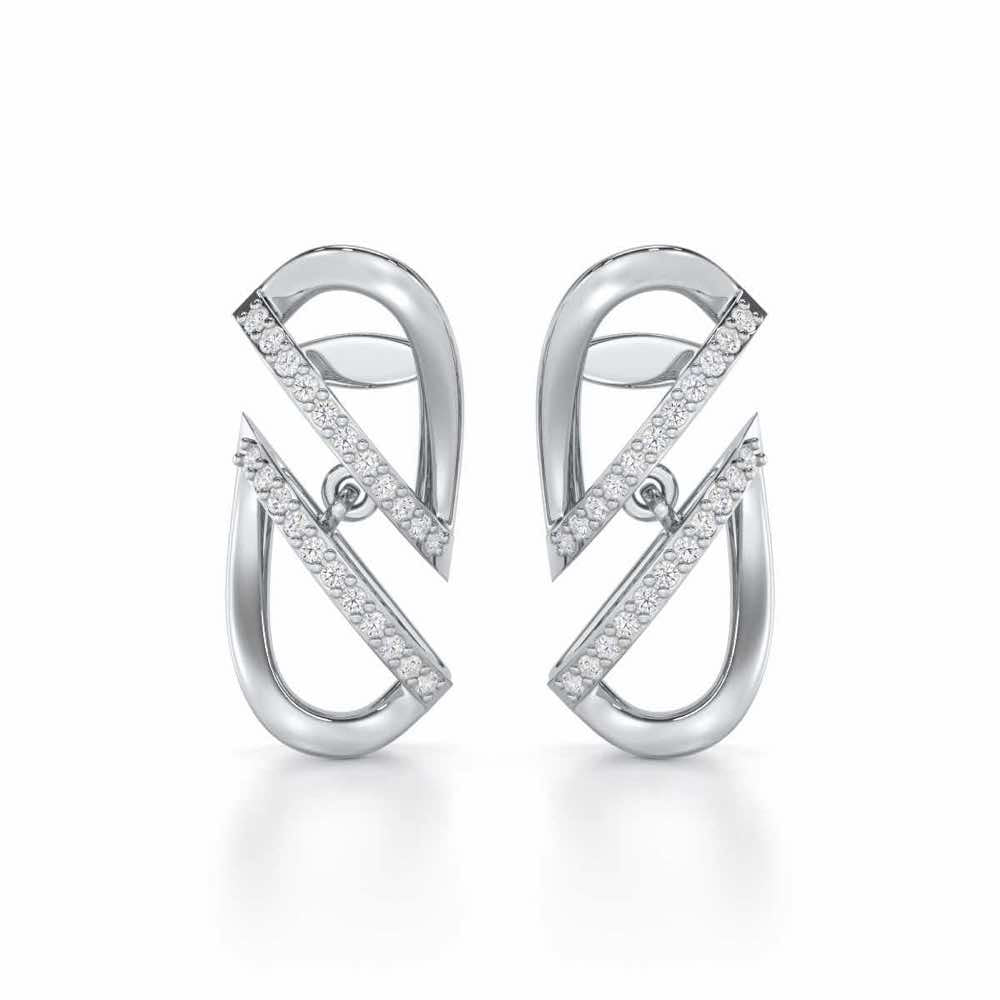 Opulent Melody Silver Earrings - White Gold - Image 1