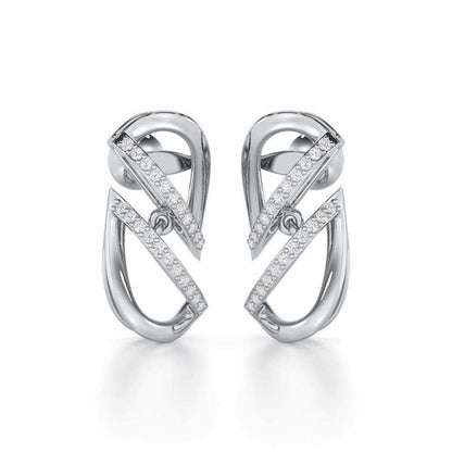 Opulent Melody Silver Earrings - White Gold - Image 2
