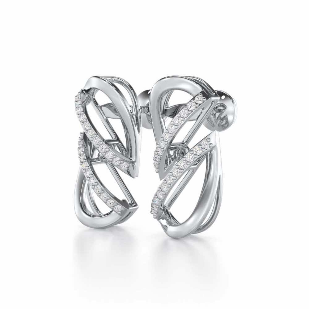 Opulent Melody Silver Earrings - White Gold - Image 3