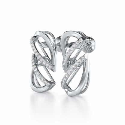 Opulent Melody Silver Earrings - White Gold - Image 3