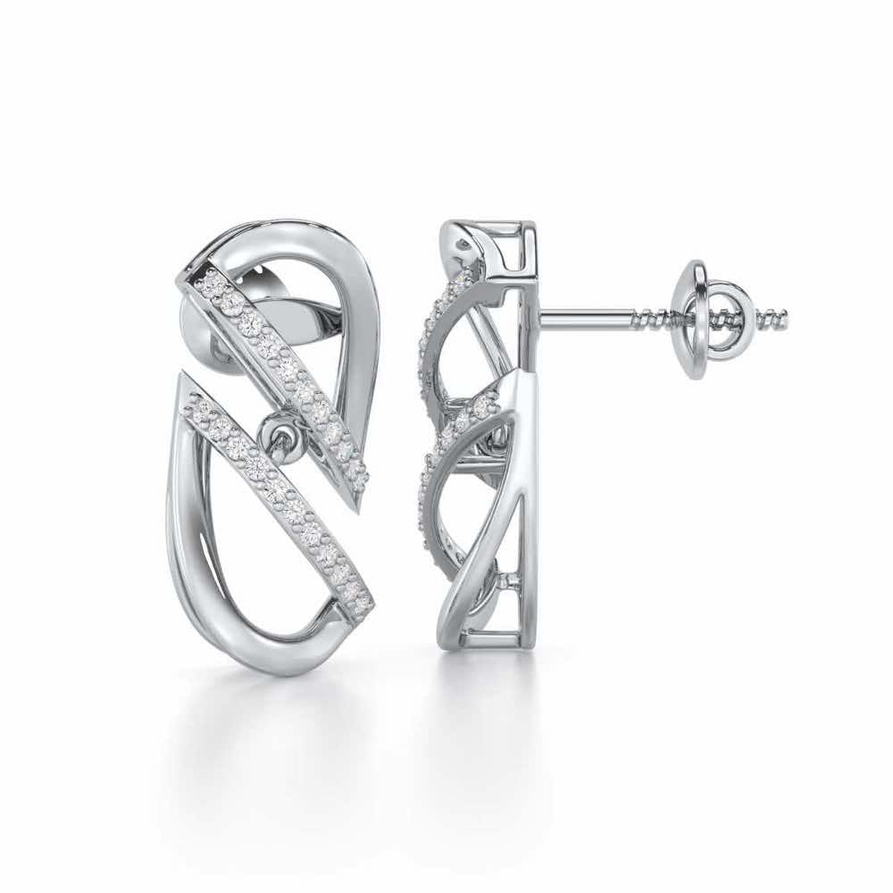 Opulent Melody Silver Earrings - White Gold - Image 4