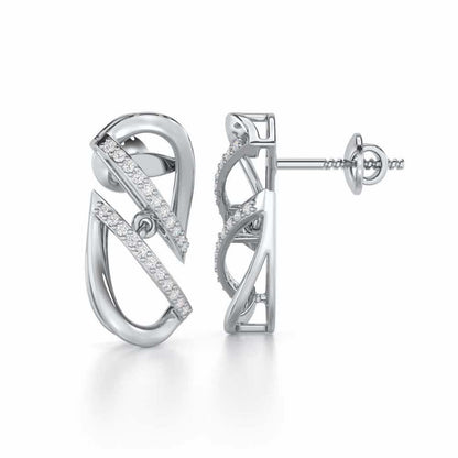 Opulent Melody Silver Earrings - White Gold - Image 4