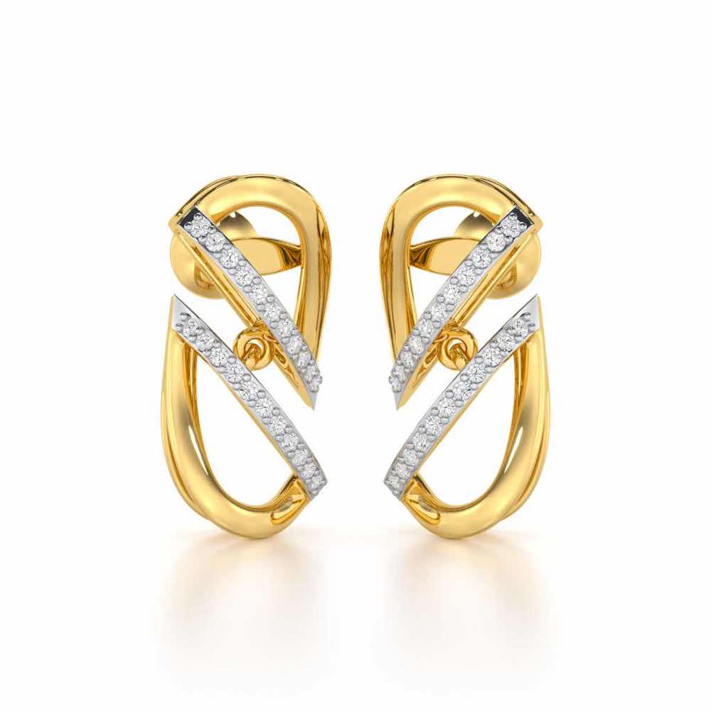 Opulent Melody Silver Earrings - Yellow Gold - Image 2