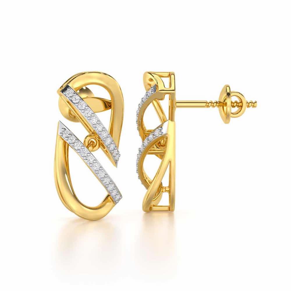 Opulent Melody Silver Earrings - Yellow Gold - Image 4