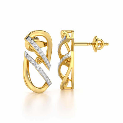 Opulent Melody Silver Earrings - Yellow Gold - Image 4