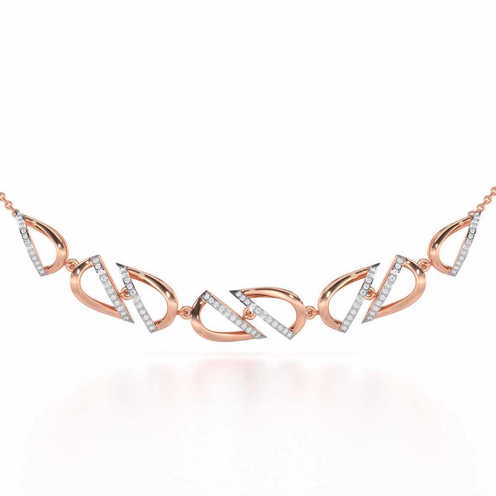 Opulent Melody Silver Necklace - Rose Gold - Image 1