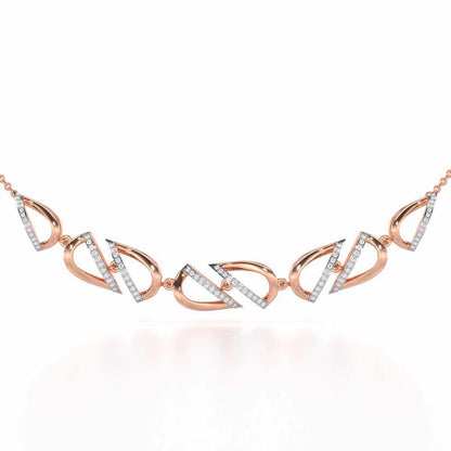Opulent Melody Silver Necklace - Rose Gold - Image 1
