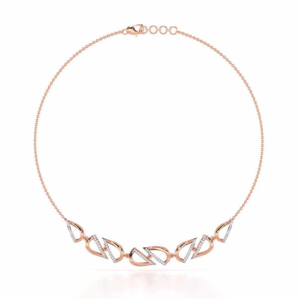 Opulent Melody Silver Necklace - Rose Gold - Image 2