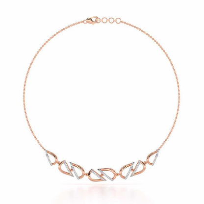 Opulent Melody Silver Necklace - Rose Gold - Image 2