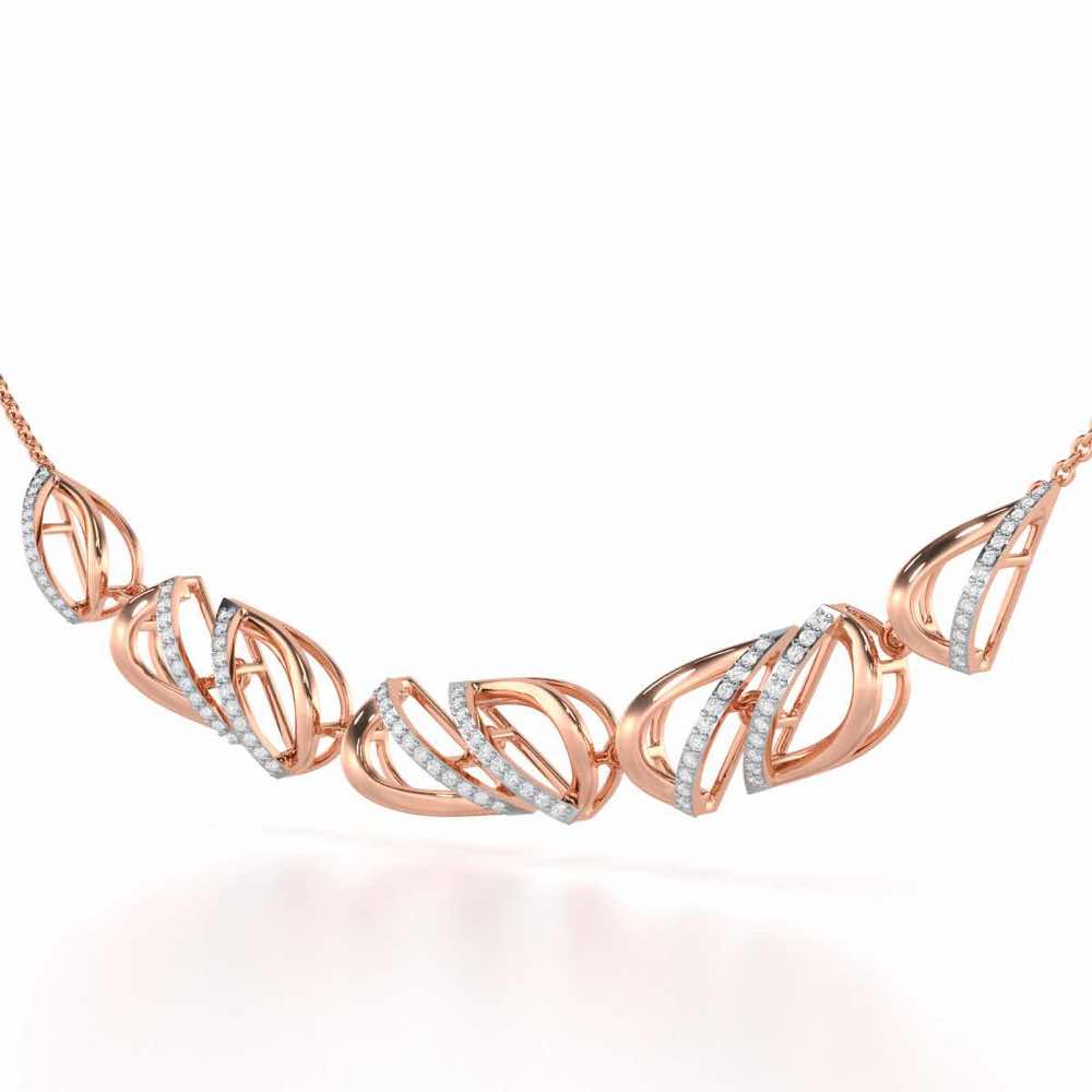 Opulent Melody Silver Necklace - Rose Gold - Image 3
