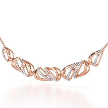 Opulent Melody Silver Necklace - Rose Gold - Image 3