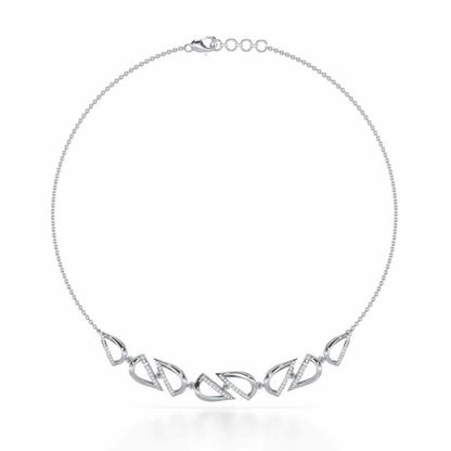 Opulent Melody Silver Necklace - White Gold - Image 2