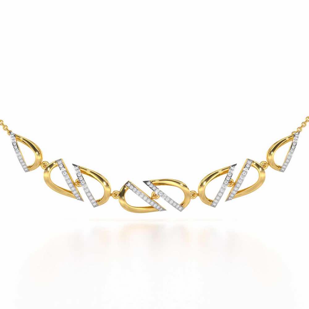 Opulent Melody Silver Necklace - Yellow Gold - Image 1